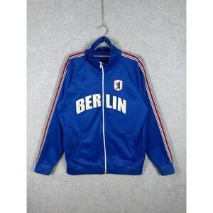 Vintage Smog Berlin Track Jacket Blue Striped Full Zip Germany Hauptstadt Sz XL